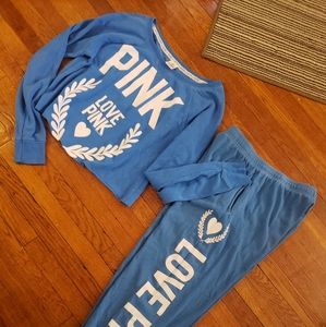 Campus crop and campus pant set